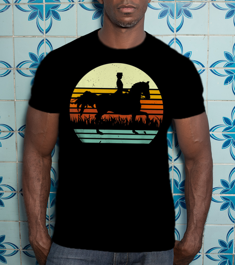 Dressage Rider Style Horse Sunset T-Shirt