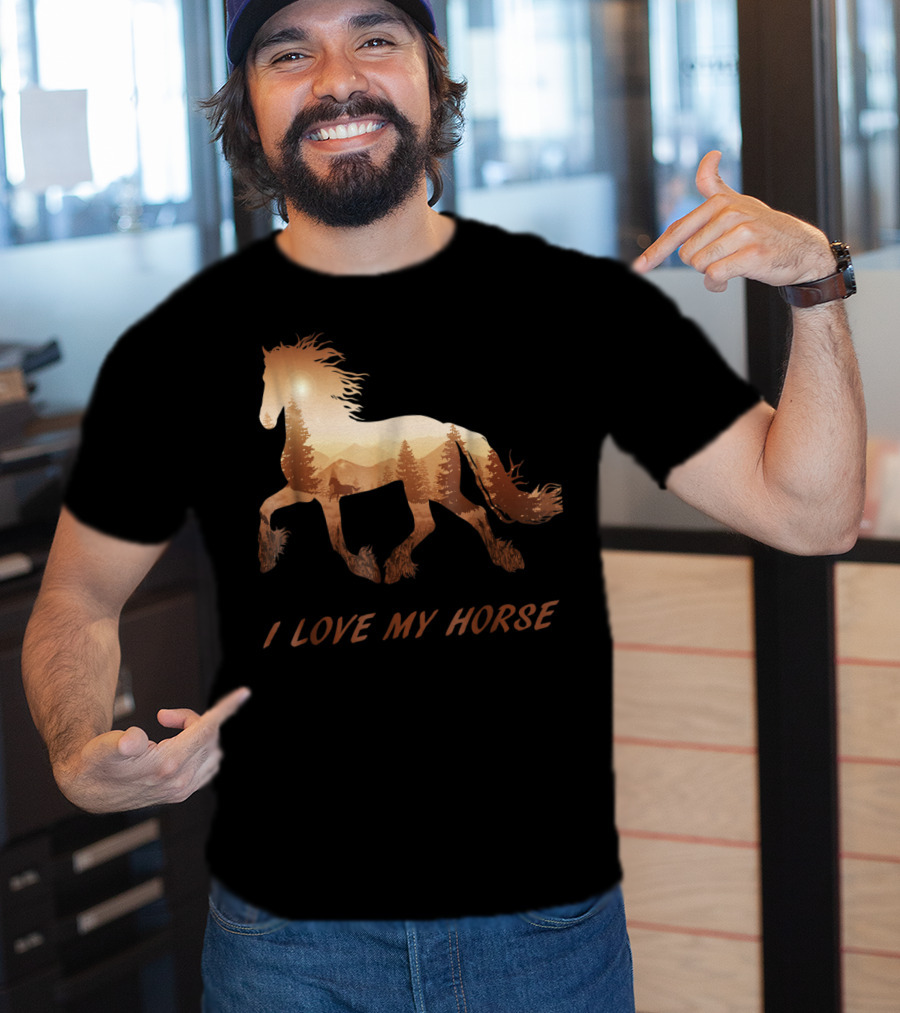 I Love My Horse Riding Sunset T-Shirt