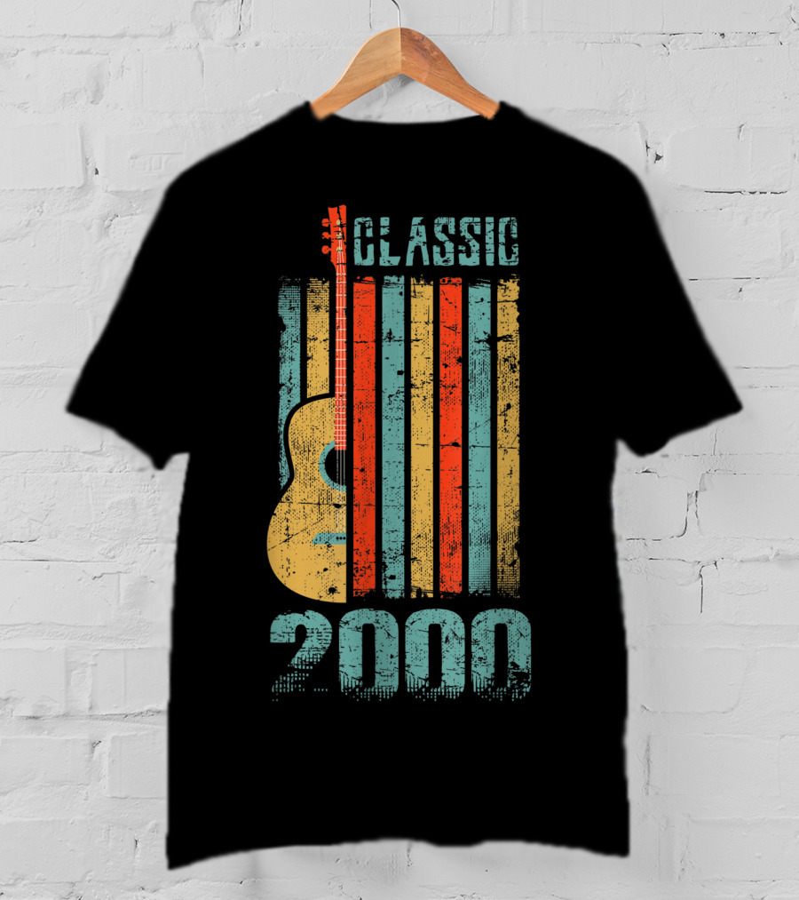 Classic 2000 Guitar Music 19 Years Old Birthday T-Shirt