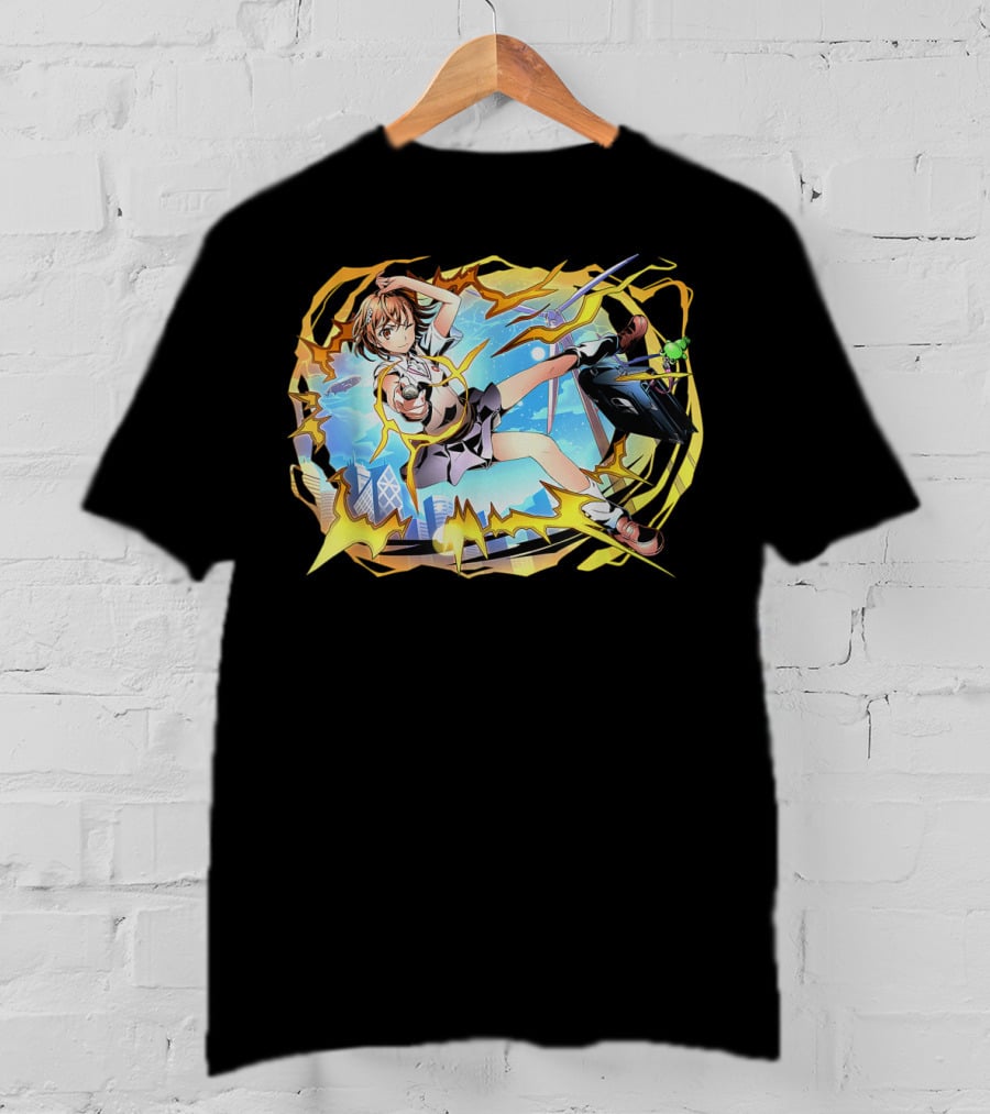 A Certain Magical Classic Anime Index Action Scene And Urban Landscape T-Shirt