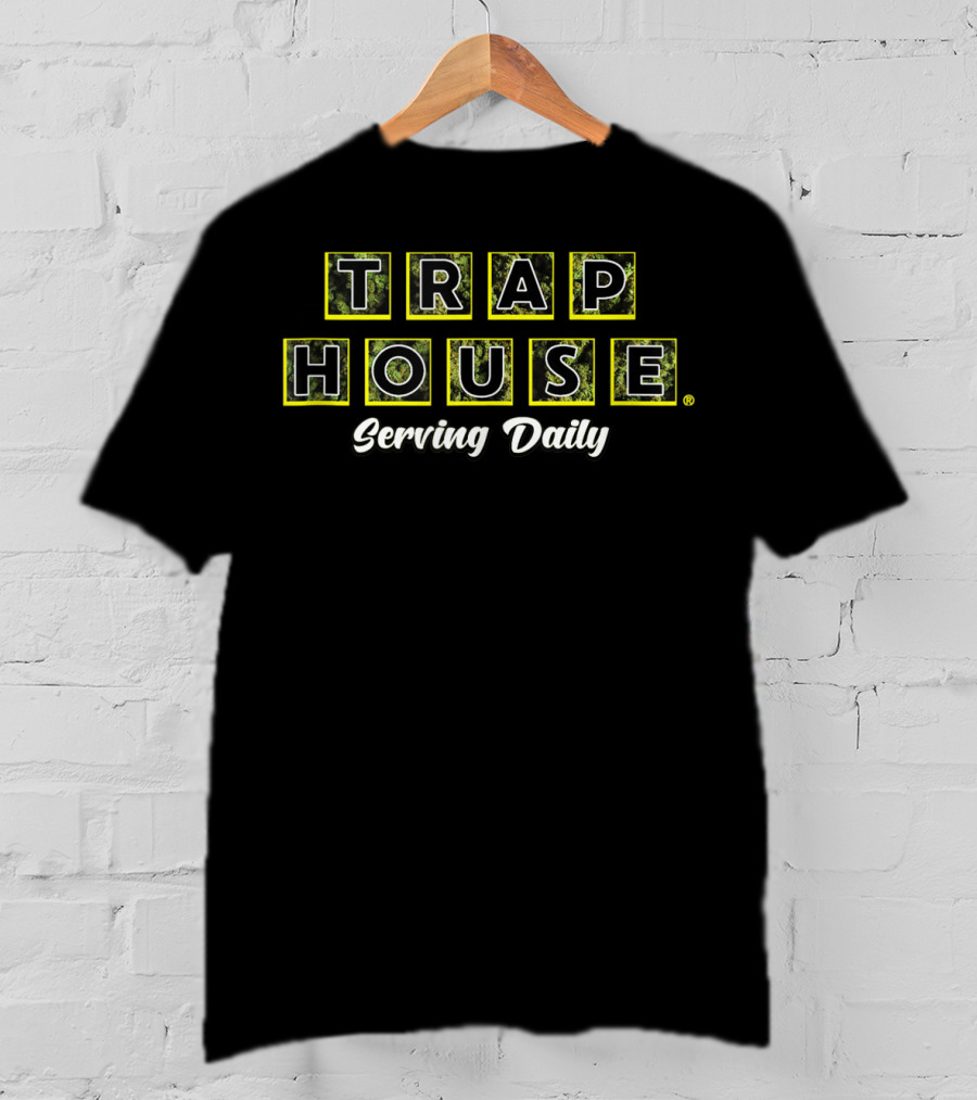 TRAP HOUSE Serving Daily Black Nug Life Waffle Buds Classic Traphouse 3L T-Shirt