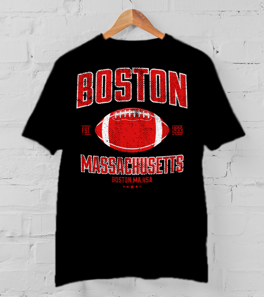 Boston Massachusetts Vintage American Football Est 1933 T-Shirt