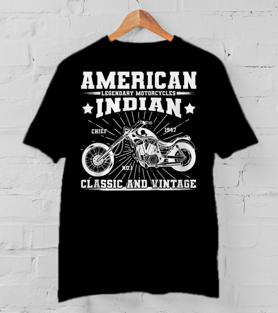American Indian Legendary Motorcycles Chief 1947 No.1 Classic And Vintage T-Shirt