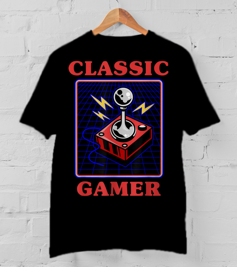Classic Gamer Retro Joystick Electric Vibes T-Shirt