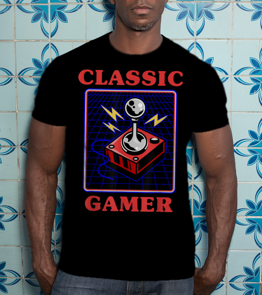 Classic Gamer Retro Joystick Electric Vibes T-Shirt