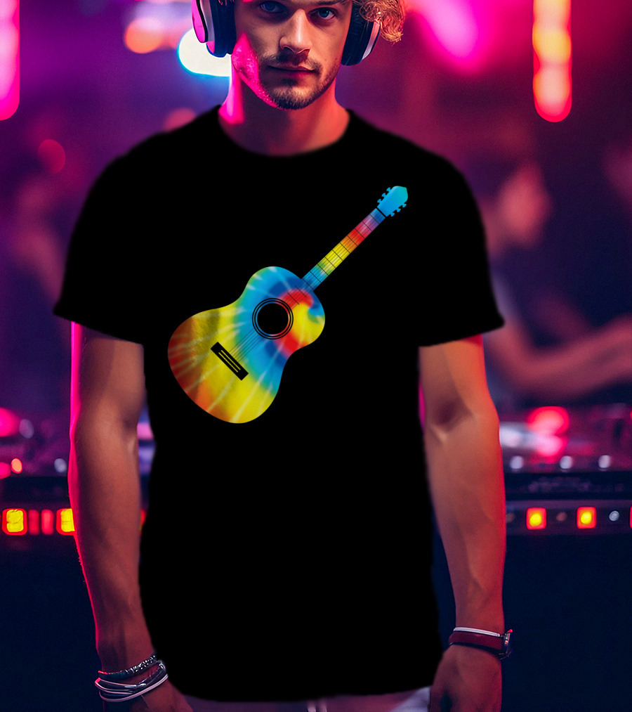 Classic Vintage Guitar Tie-Dye T-Shirt