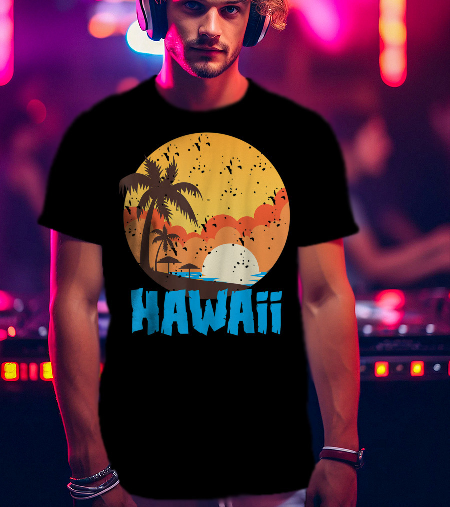 Hawaii Sunset Palm Beach T-Shirt