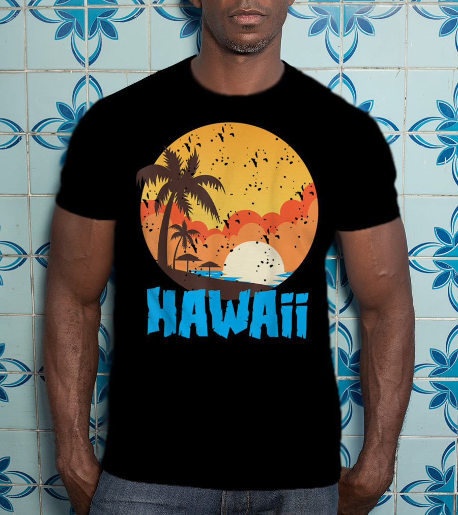 Hawaii Sunset Palm Beach T-Shirt