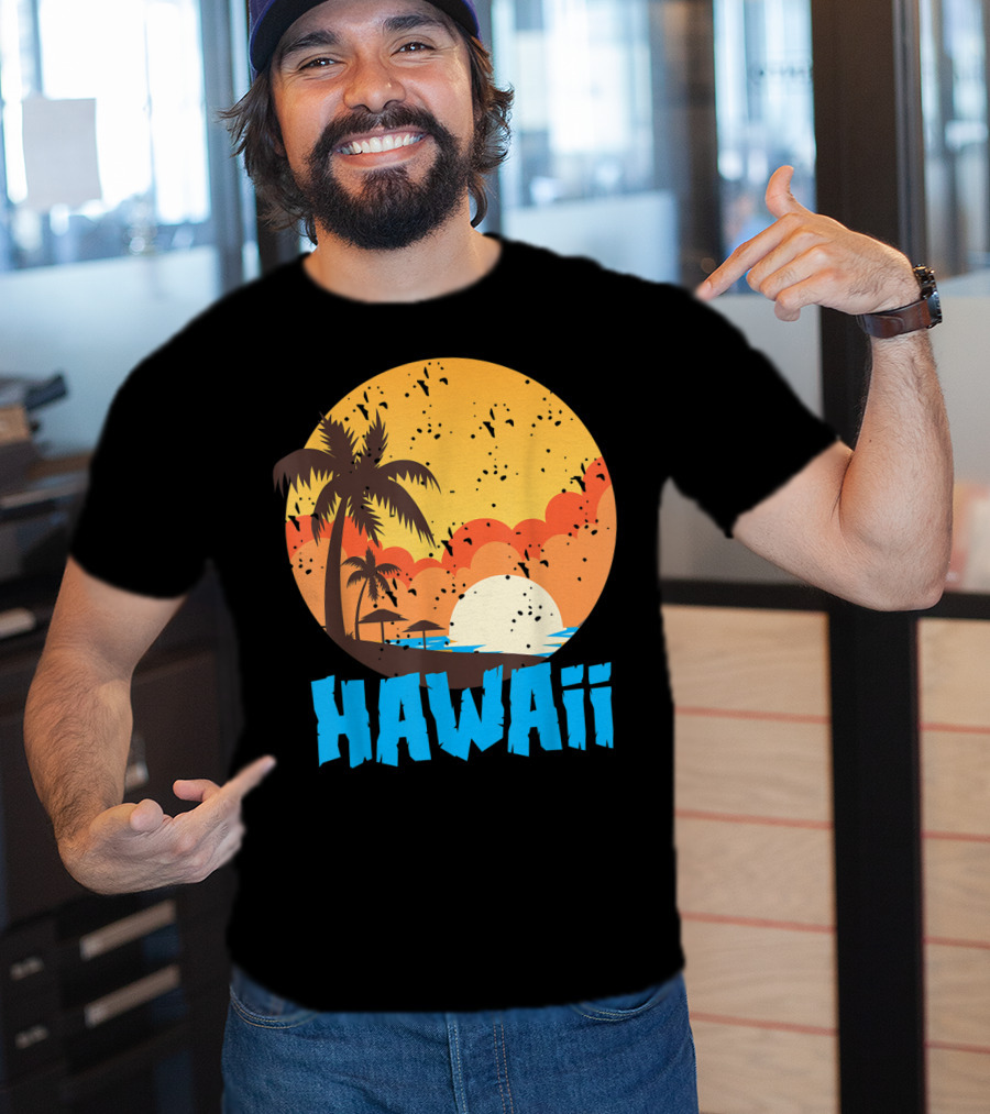 Hawaii Sunset Palm Beach T-Shirt