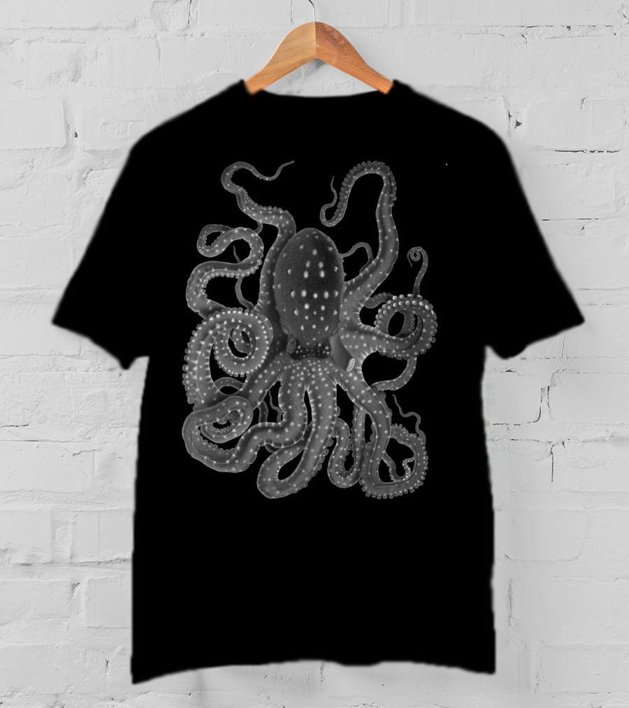 Kraken Black Octopus Squid T-Shirt