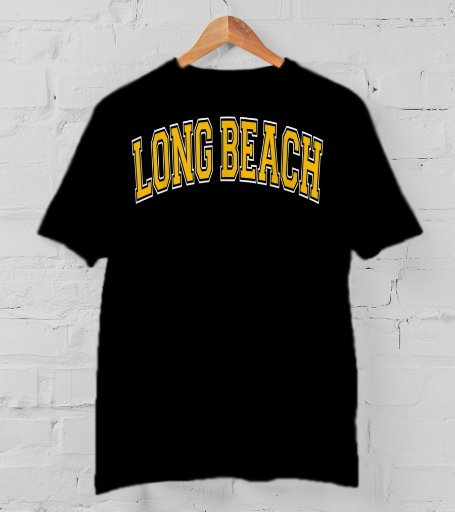 Long Beach Varsity Amber Text Arch T-Shirt