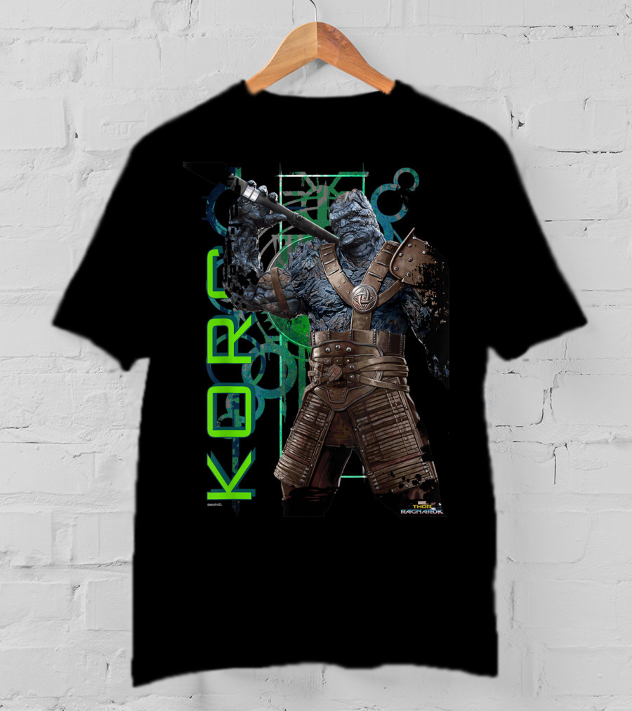 Marvel Thor Ragnarok Korg Green Symbols Character T-Shirt
