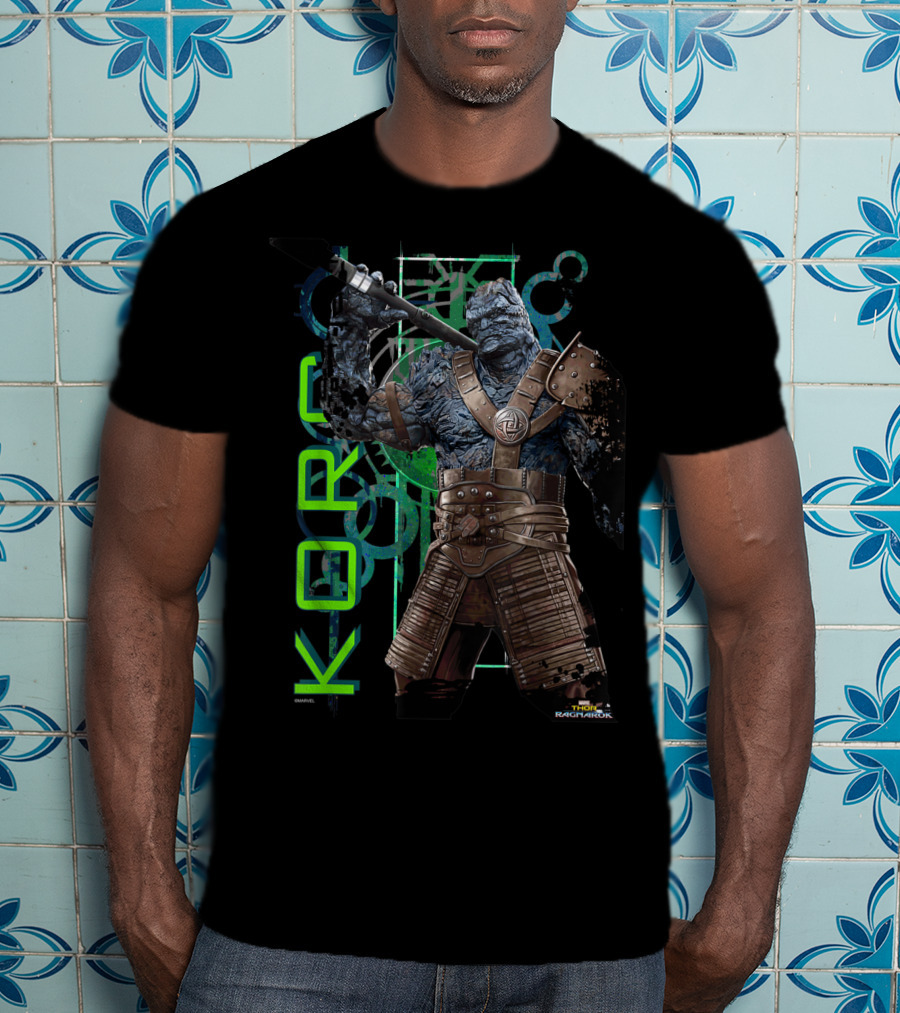 Marvel Thor Ragnarok Korg Green Symbols Character T-Shirt