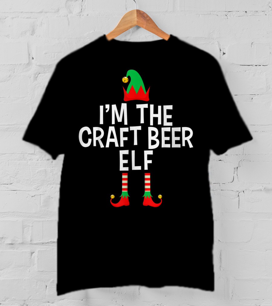 I'm The Craft Beer Elf Striped Elf Hat And Shoes T-Shirt