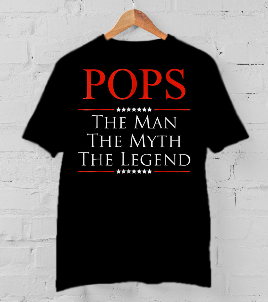 Mens Pops The Man The Myth The Legend Stars T-Shirt