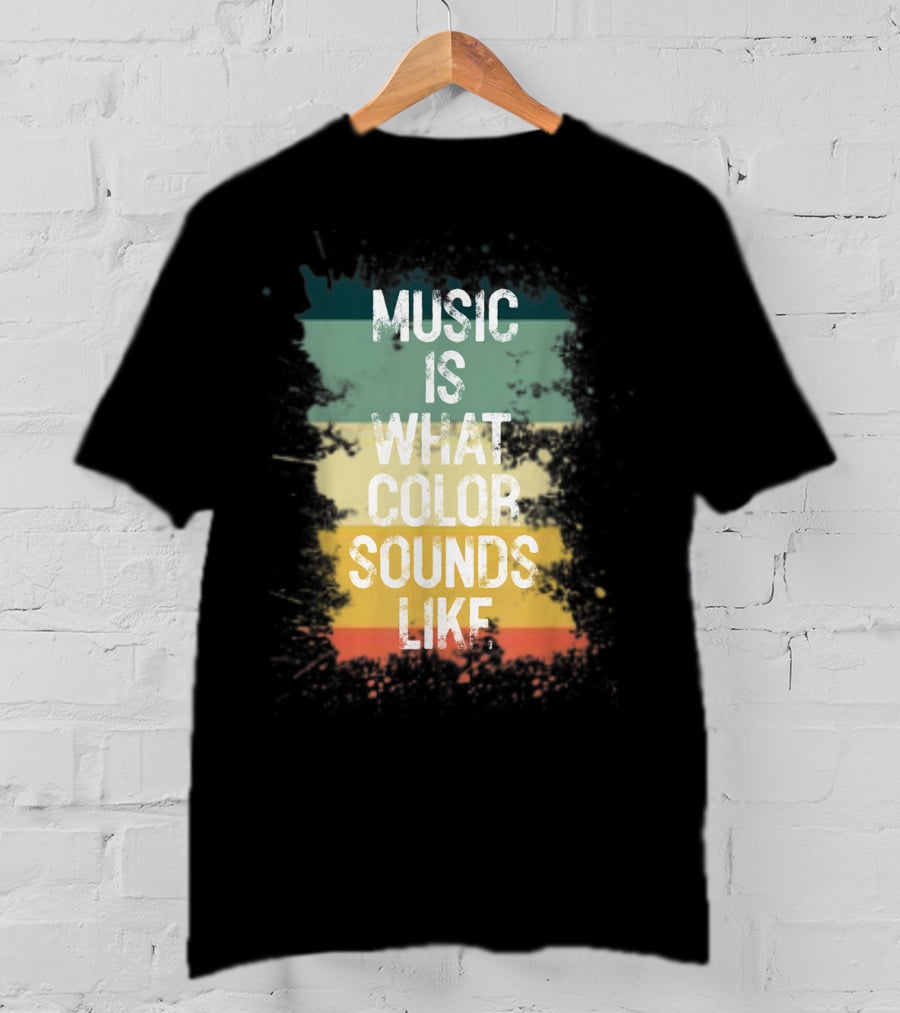Music Is What Color Sounds Like Vintage Brush Strokes T-Shirt