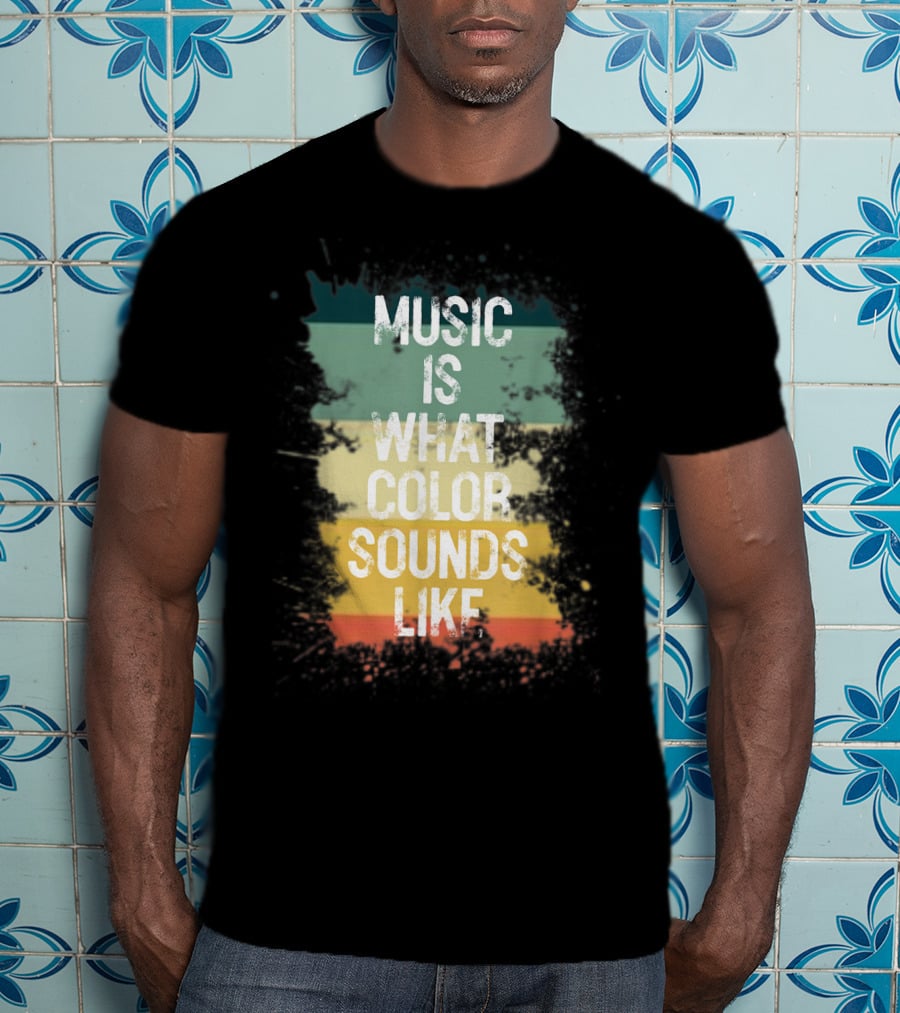 Music Is What Color Sounds Like Vintage Brush Strokes T-Shirt