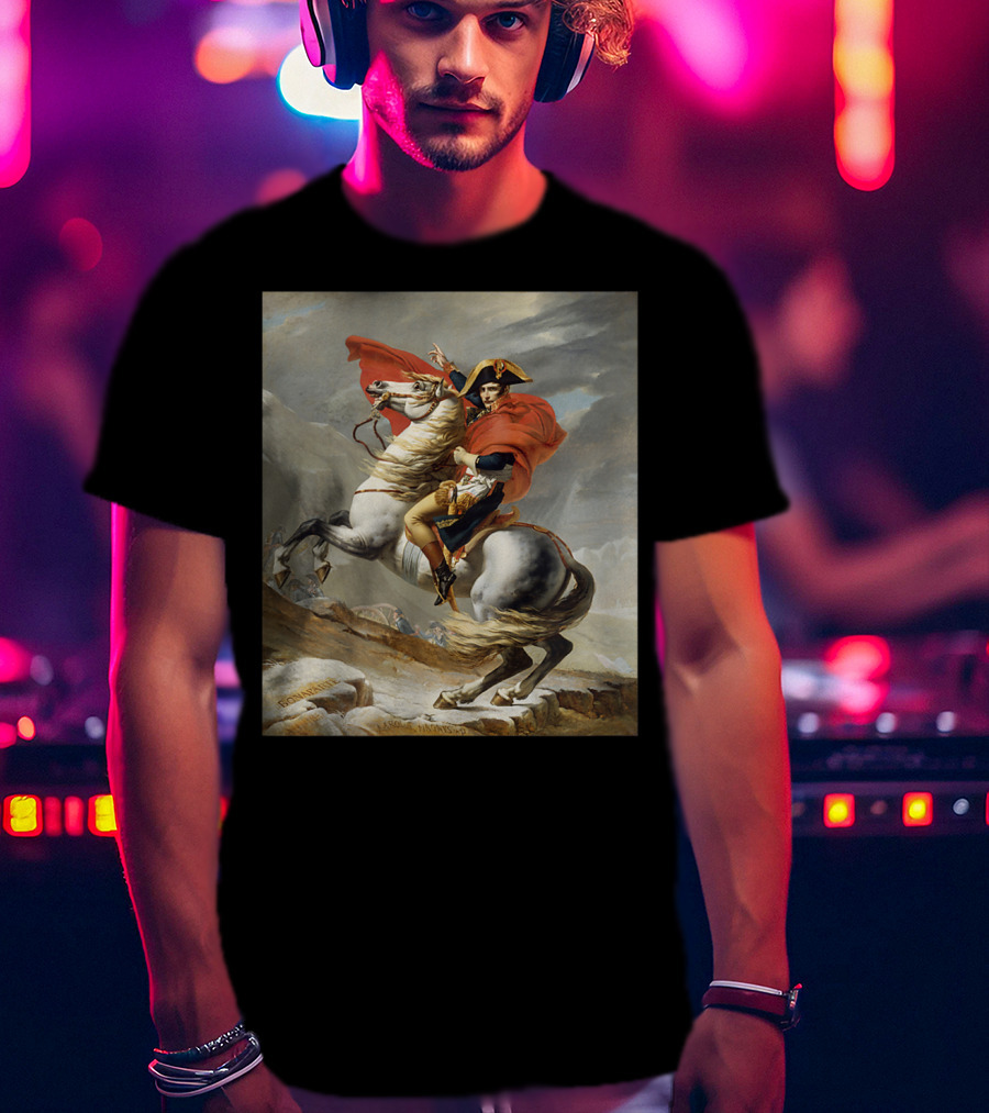 Napoleon Bonaparte Crossing The Alps Iconic Equestrian T-Shirt