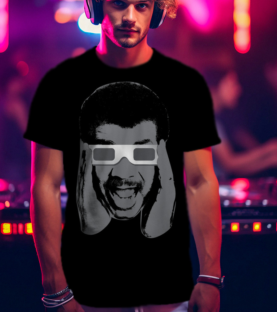 Neil Degrasse Tyson Eclipse Glasses Enthusiast Iconic Expression T-Shirt