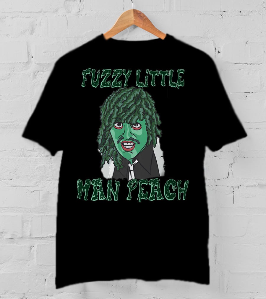 Fuzzy Little Man Peach Gregg Inspired Cartoon Character T-Shirt