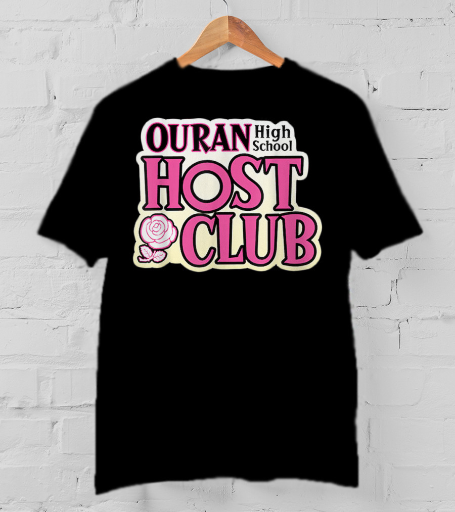 Ouran High School Host Club Anime Series Logo With Rose T-Shirt