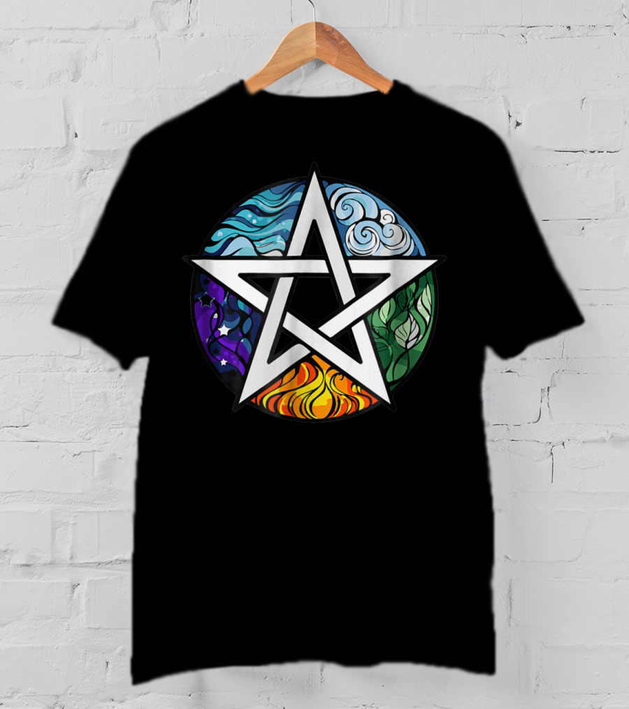 Pagan Witch Pentacle Elements Mens Womens T-Shirt