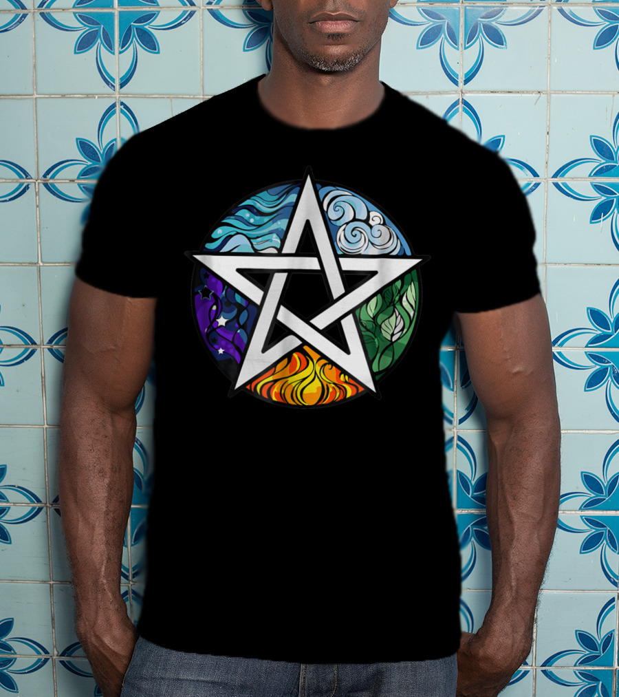 Pagan Witch Pentacle Elements Mens Womens T-Shirt