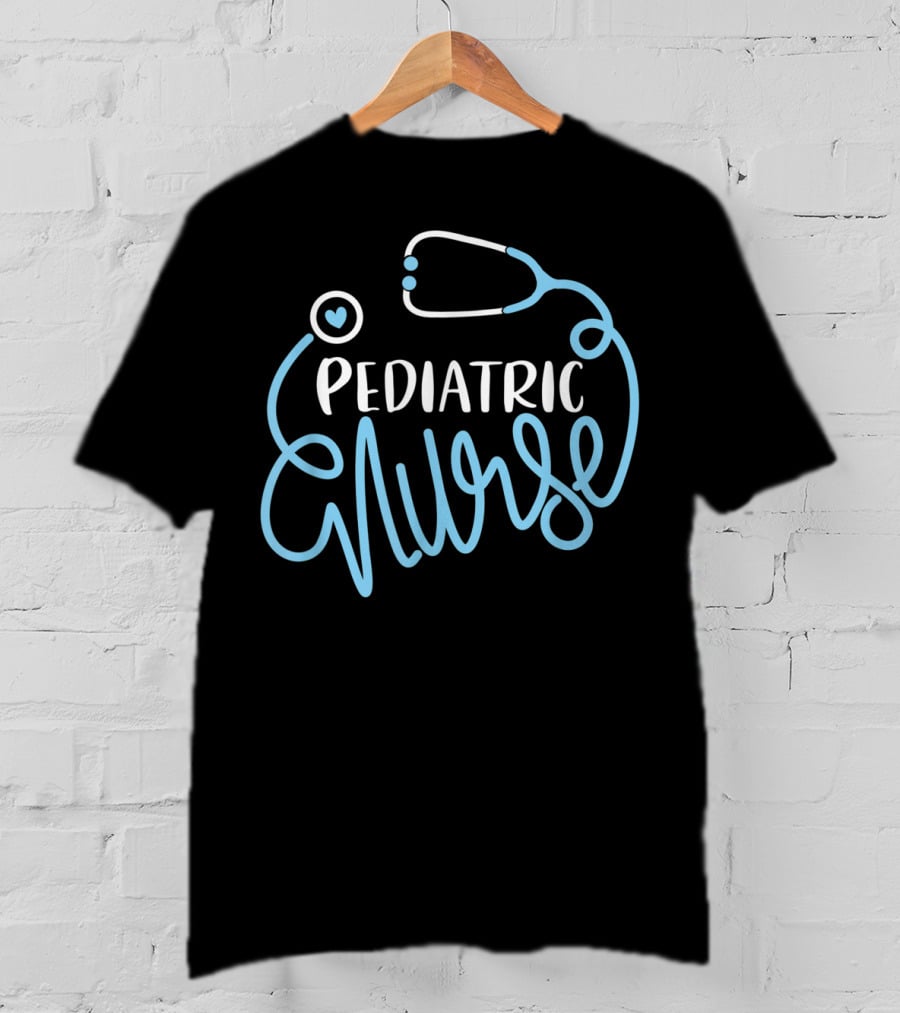 Pediatric Nurse Stethoscope Heart Design Pediatrician T-Shirt
