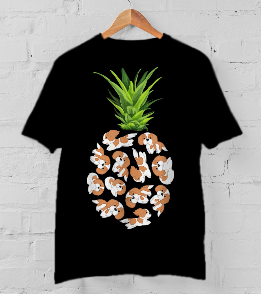 Pineapple Cavalier King Charles Spaniel Summer Pups T-Shirt