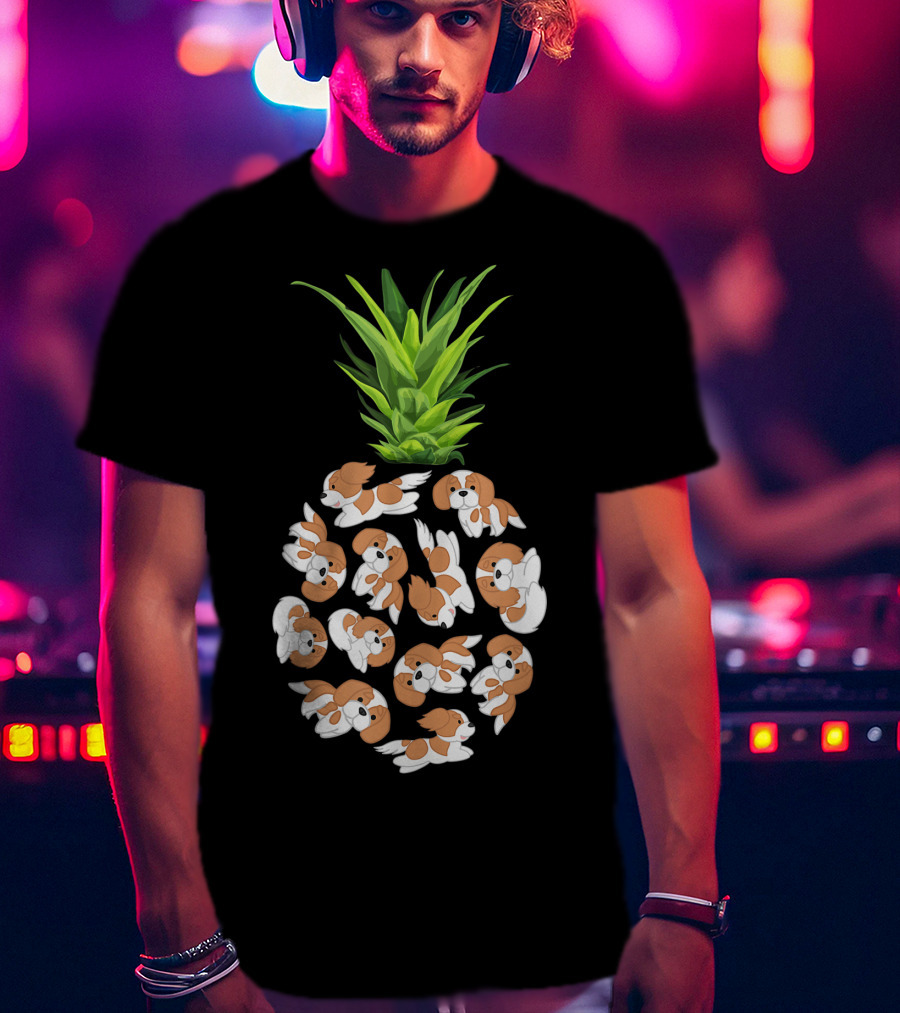 Pineapple Cavalier King Charles Spaniel Summer Pups T-Shirt