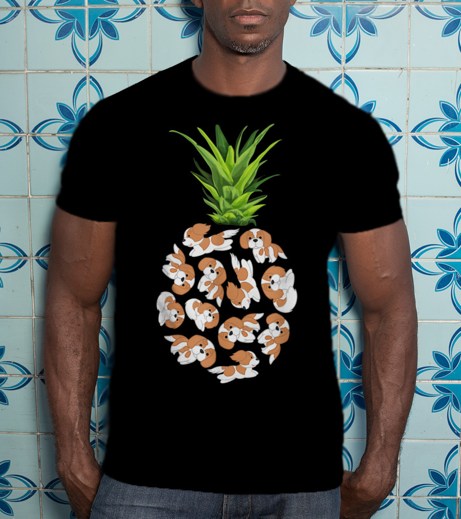 Pineapple Cavalier King Charles Spaniel Summer Pups T-Shirt