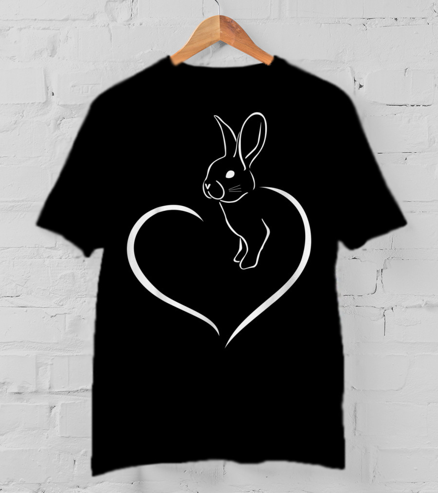 Rabbi Rabbit Heart Graphic For Rabbit Lover T-Shirt