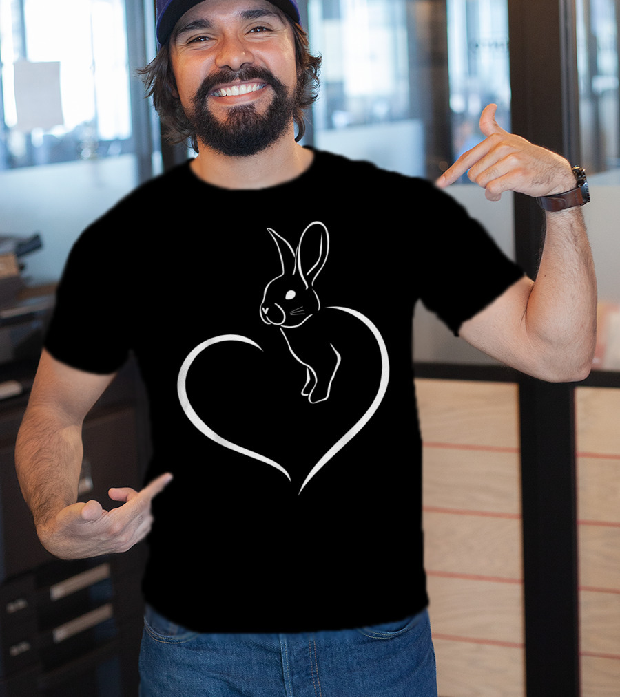 Rabbi Rabbit Heart Graphic For Rabbit Lover T-Shirt
