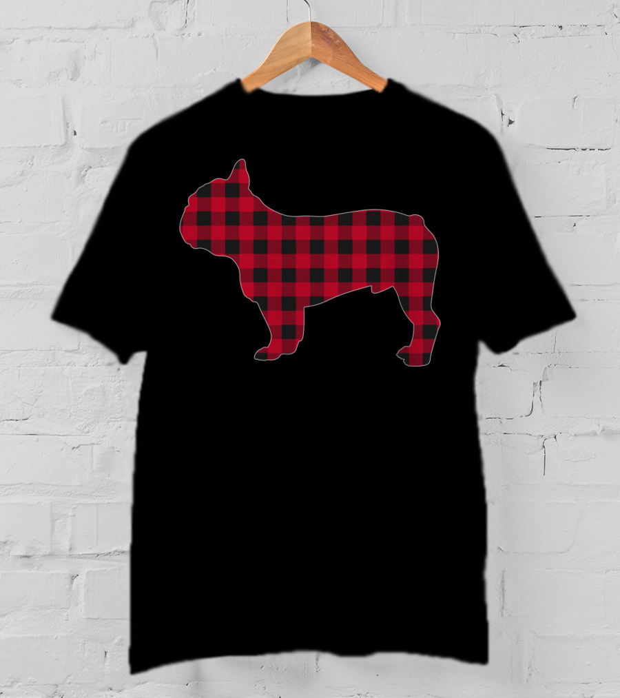 Red Plaid French Bulldog T-Shirt