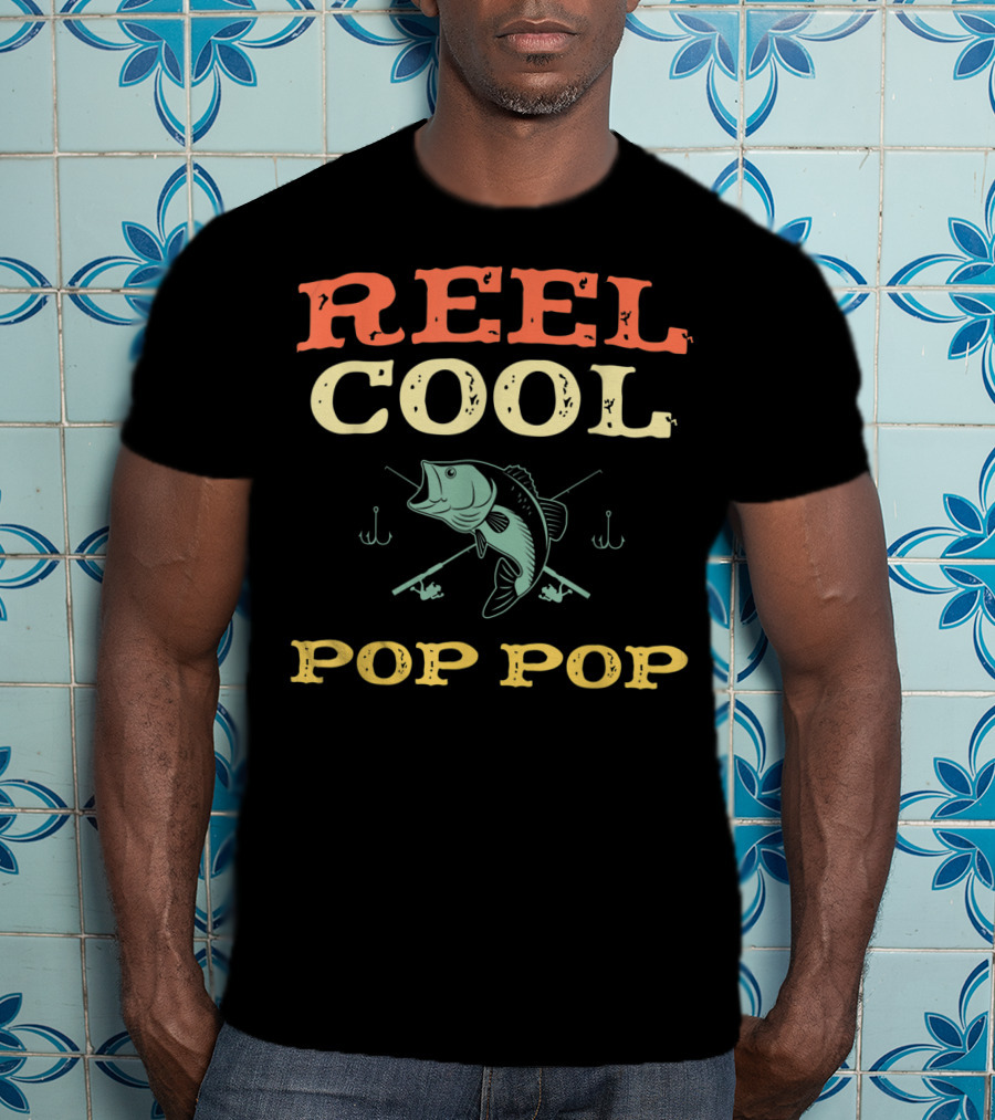 Reel Cool Pop Pop Fishing Bass Hooks T-Shirt