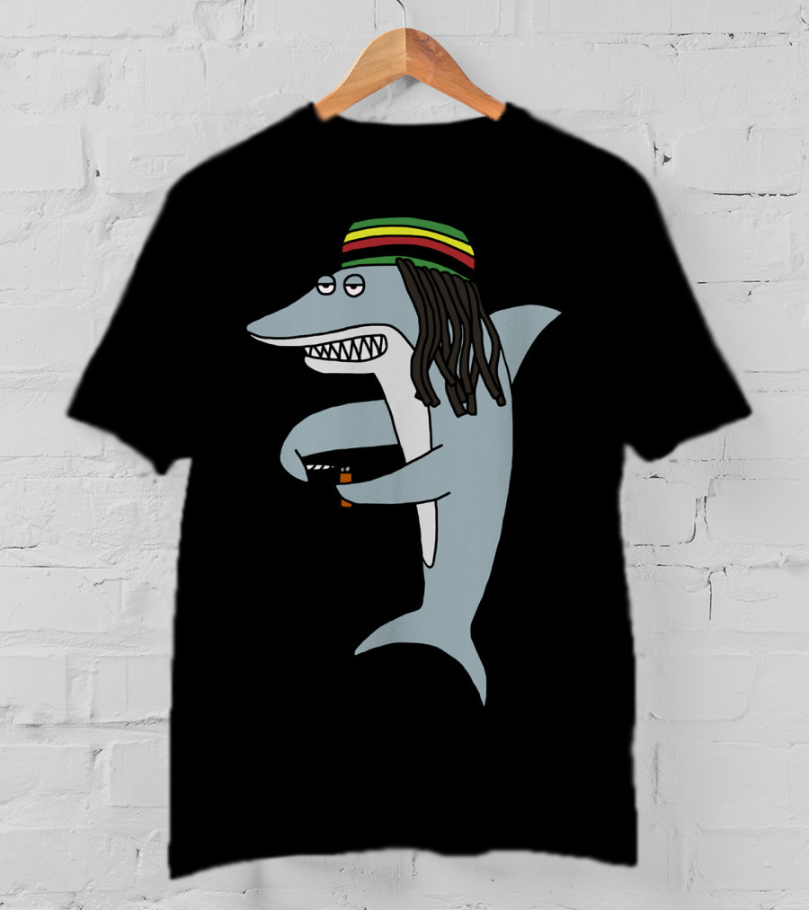 Reggae Shark Dreadlock Rastafarian T-Shirt