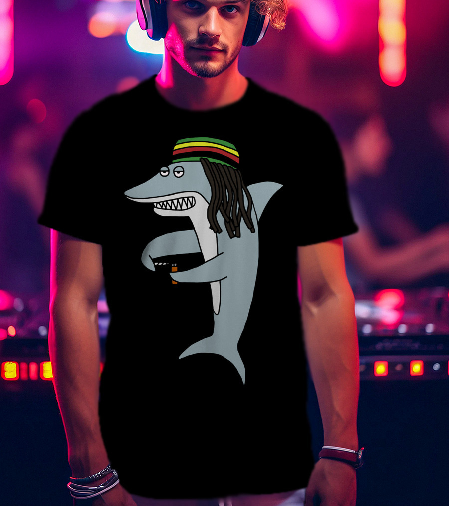 Reggae Shark Dreadlock Rastafarian T-Shirt