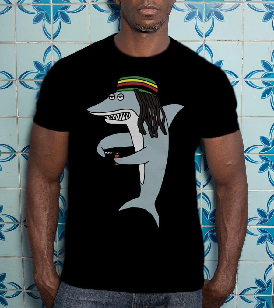 Reggae Shark Dreadlock Rastafarian T-Shirt