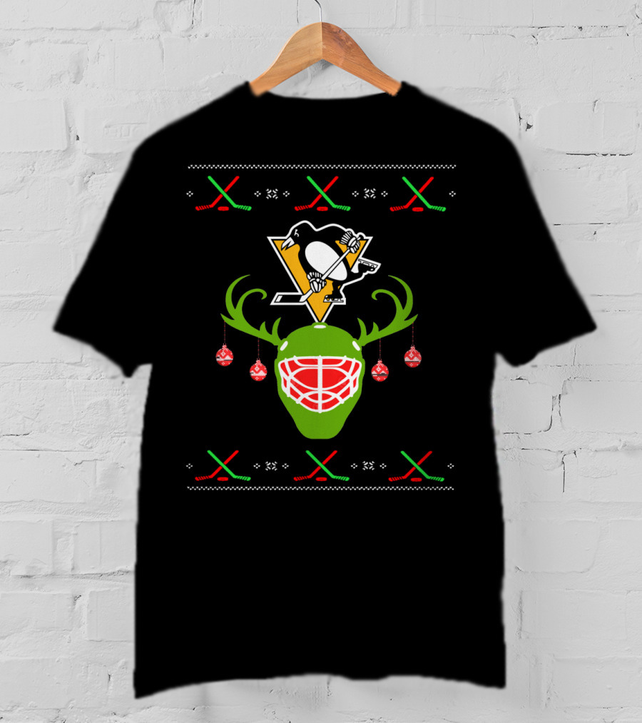 Pittsburgh Penguin Reindeer Christmas Hockey T-Shirt