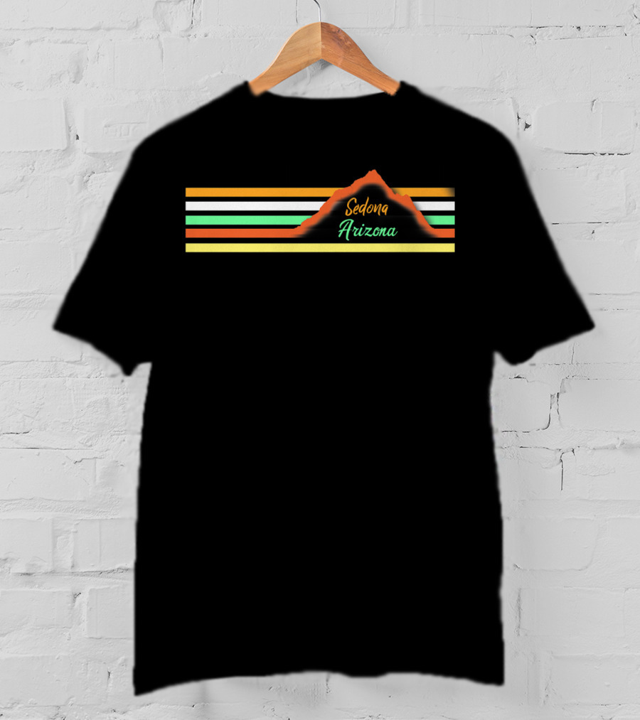 Sedona Arizona Retro Red Rocks Family Vacation Vintage Stripes T-Shirt