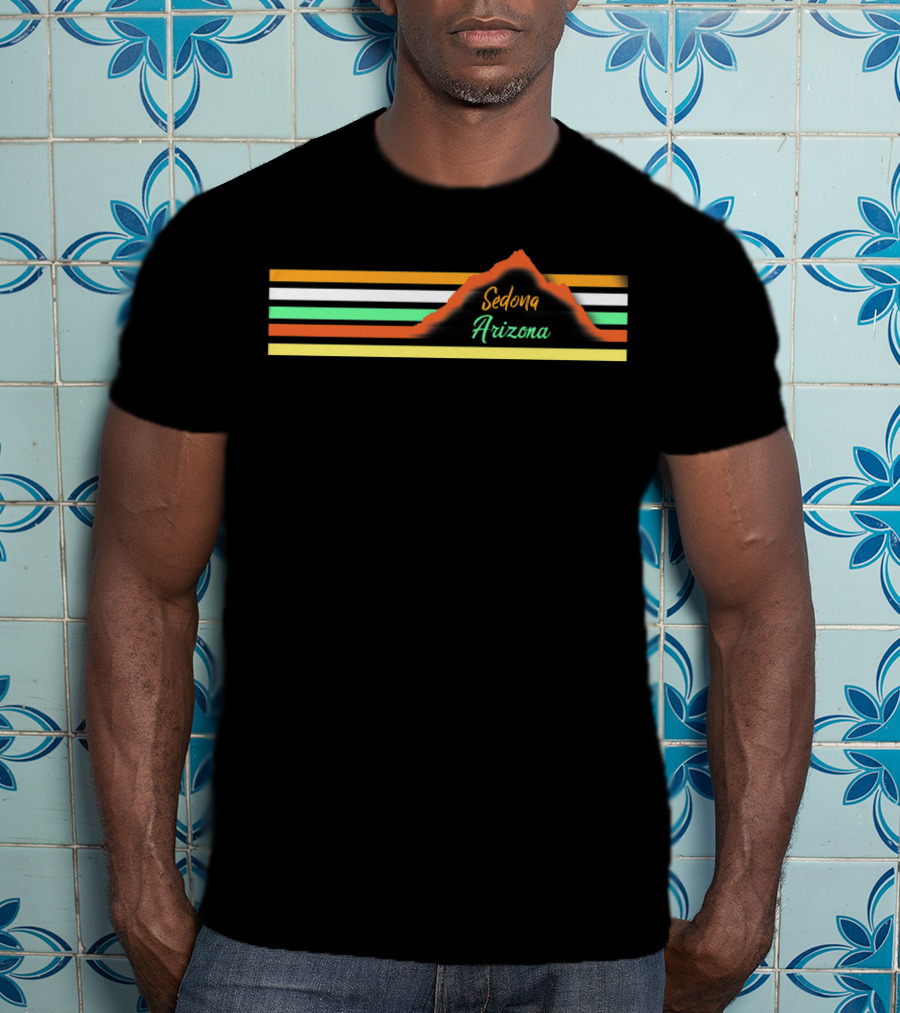 Sedona Arizona Retro Red Rocks Family Vacation Vintage Stripes T-Shirt