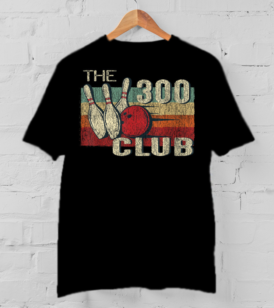 The 300 Club Perfect Bowling Game Retro T-Shirt