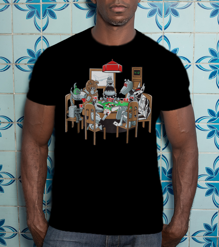 Robot Dogs Playing Poker At 4:12 With Red Poker Lamp T-Shirt