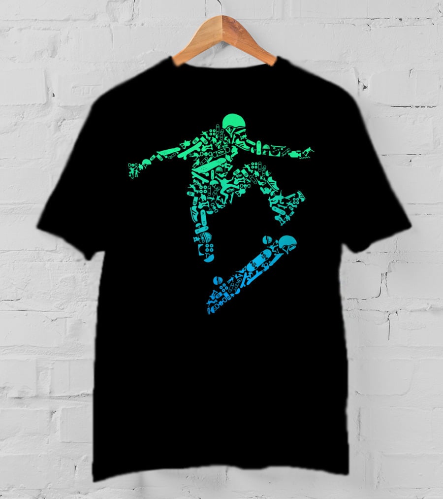 Skater Skateboarding Gear Helmet Skateboard Tricks Iconic T-Shirt
