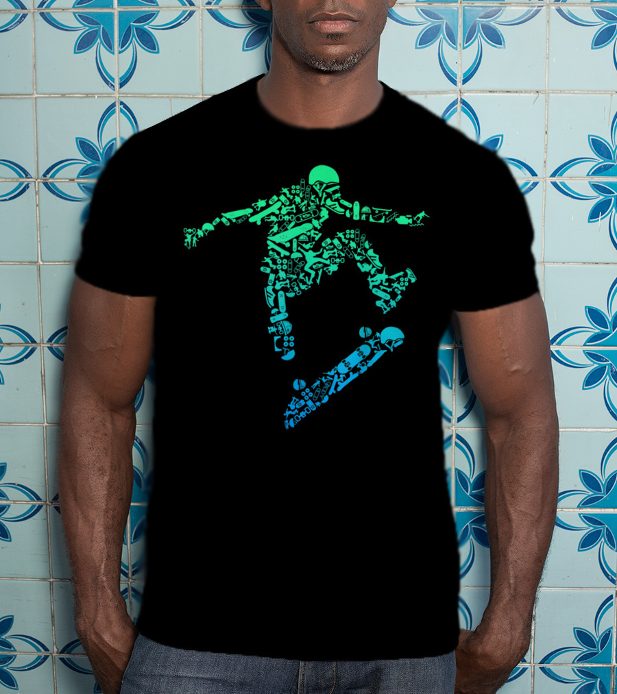 Skater Skateboarding Gear Helmet Skateboard Tricks Iconic T-Shirt