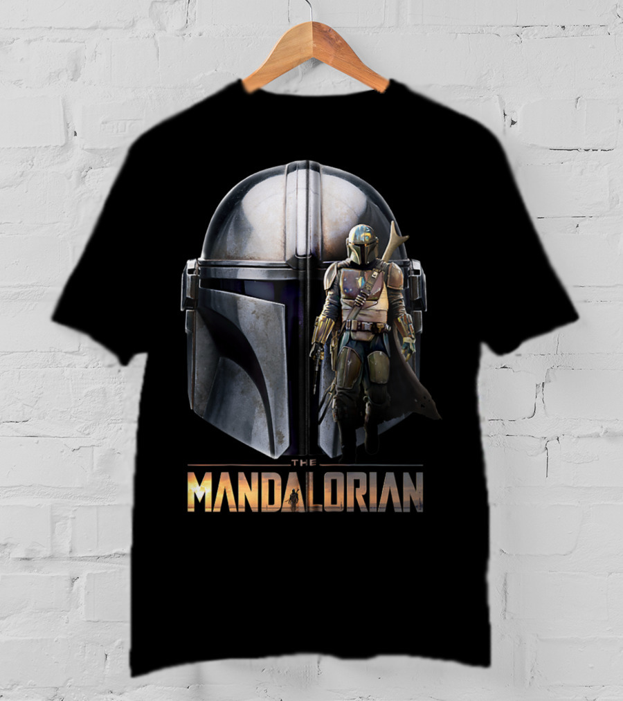 Star Wars The Mandalorian Helmet And Bounty Hunter Armor T-Shirt