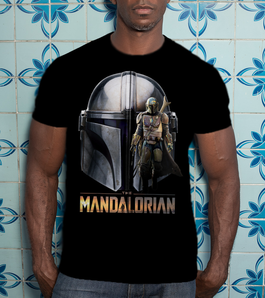 Star Wars The Mandalorian Helmet And Bounty Hunter Armor T-Shirt
