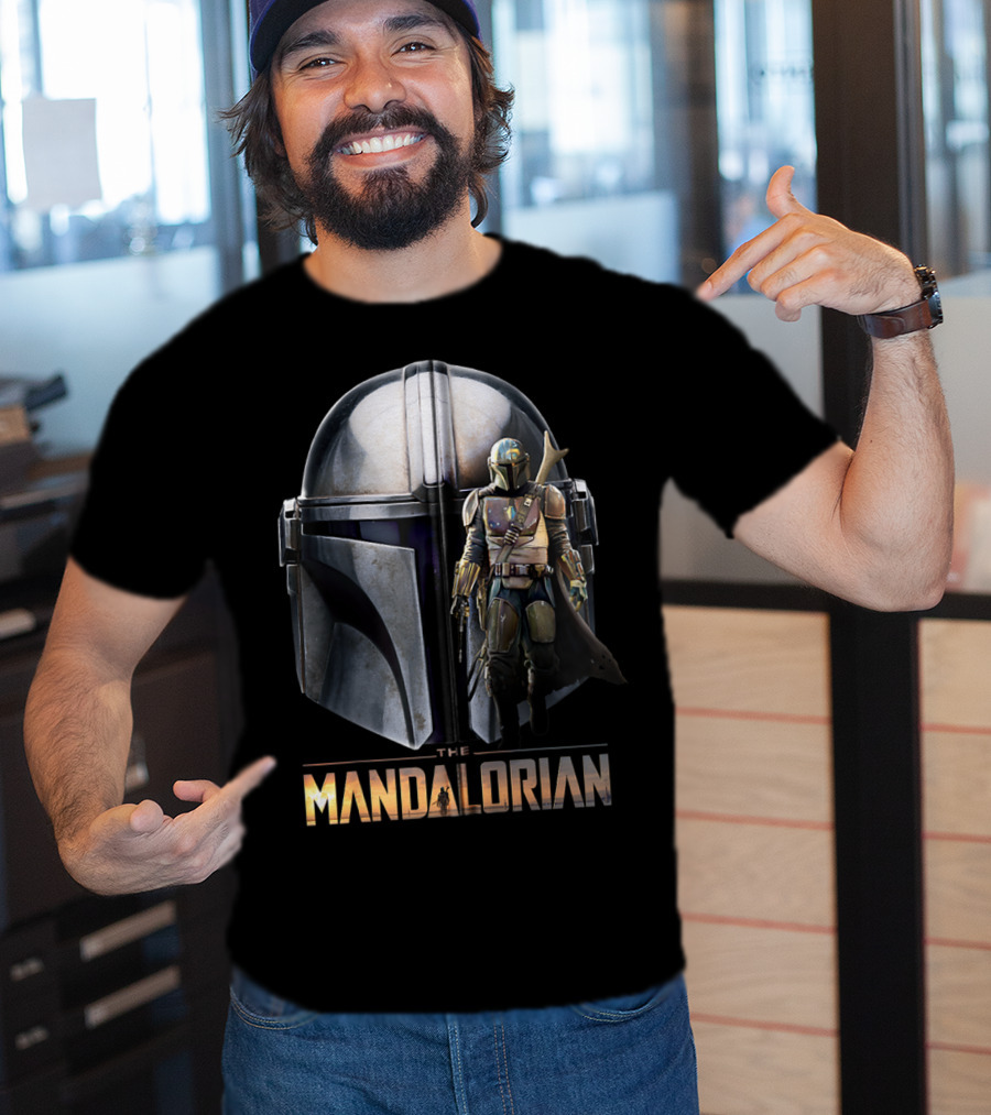 Star Wars The Mandalorian Helmet And Bounty Hunter Armor T-Shirt