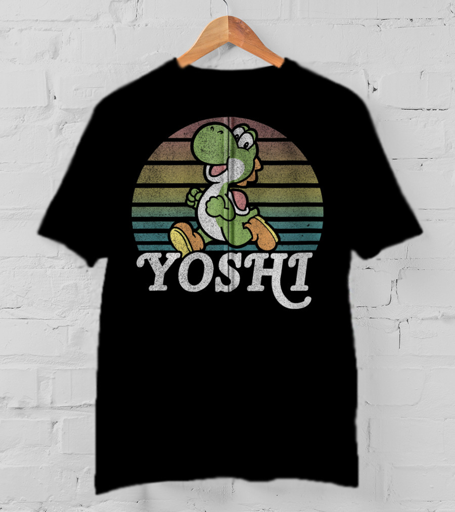 Yoshi Retro Stripes Super Mario T-Shirt