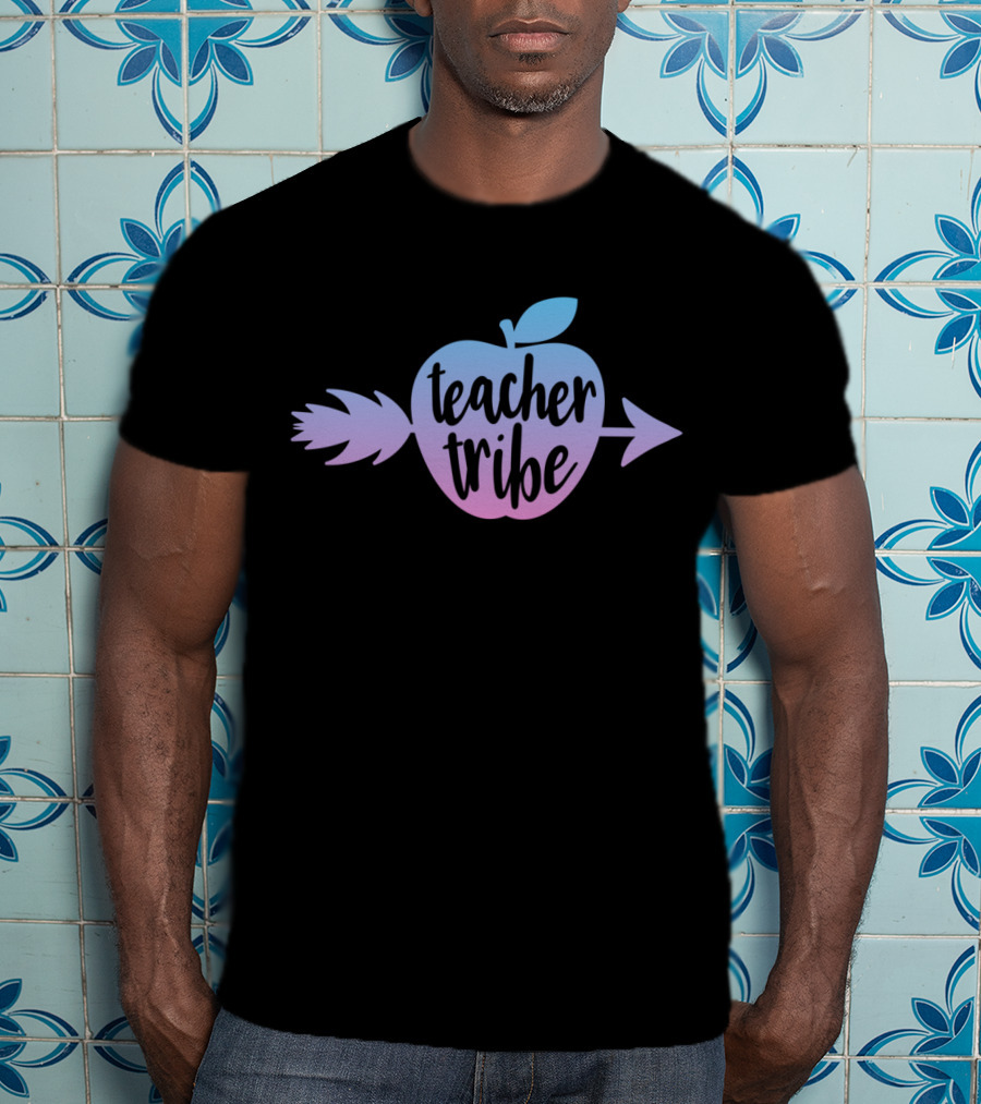 Teacher Tribe Arrow Apple Elementary Educator T-Shirt